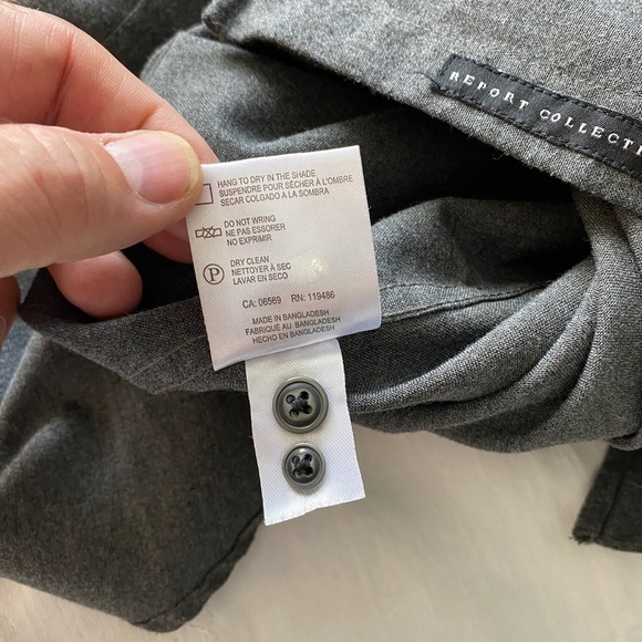 Report Collection Men's Gray Long Sleeve Medium Weight Dress Shirt Size Small - Picture 9 of 13